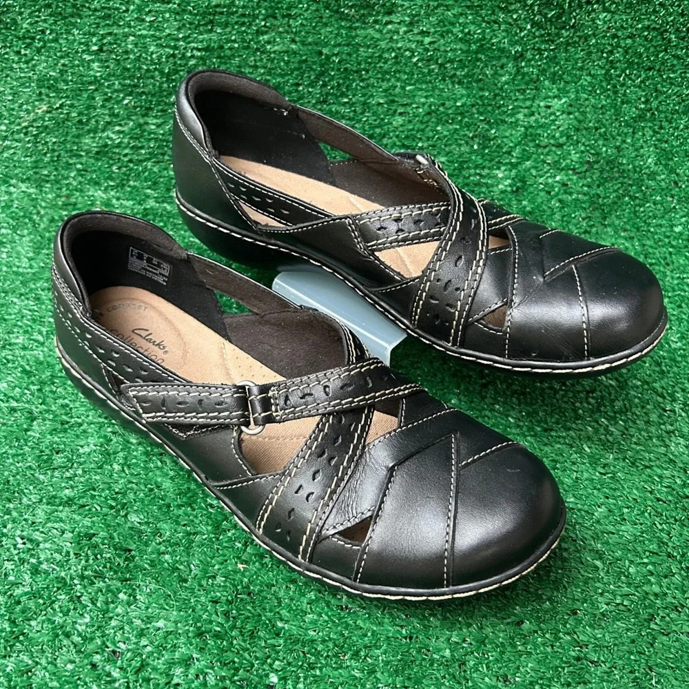 Clarks Collection Cheyn Madi Black Leather Loafers Shoes Womens 8 M 260656493080